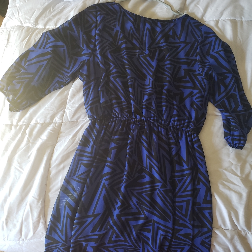 Blue knee length dress